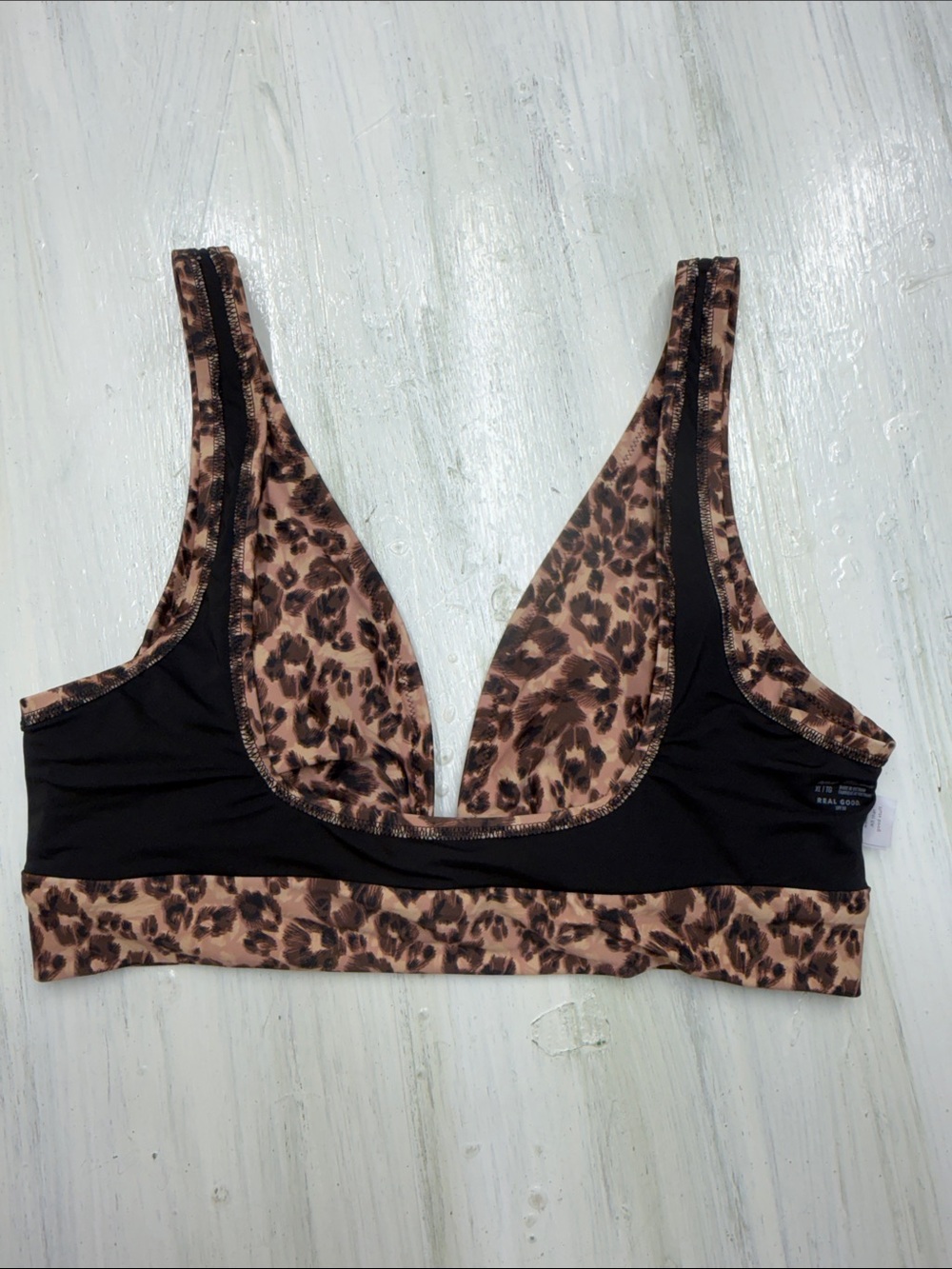 aerie Leopard Print Bikini Top XL & High-Waist Bottoms L - Brown & Black - Picture 13 of 16